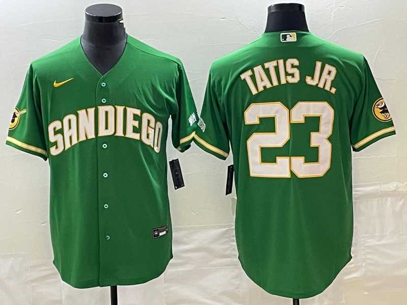 Men%27s San Diego Padres #23 Fernando Tatis Jr Green Cool Base Stitched Baseball Jerseys